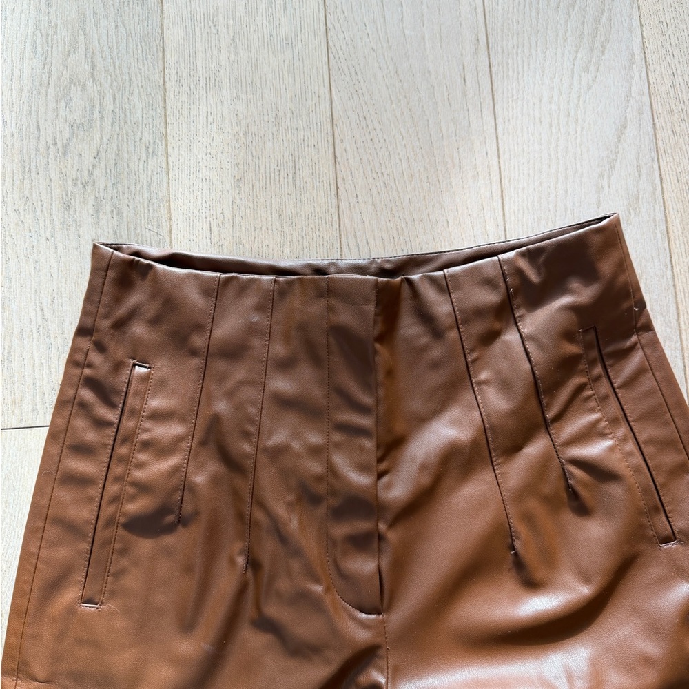 Zara Brown Leather Pants
